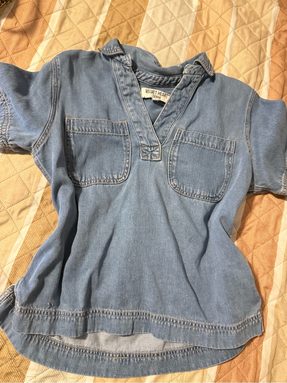 Velvet Heart Light Wash Denim Pullover Tunic